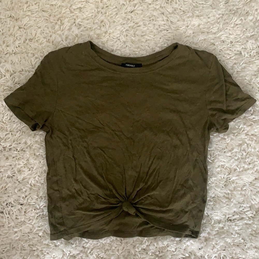 F21 Green Tied T-Shirt